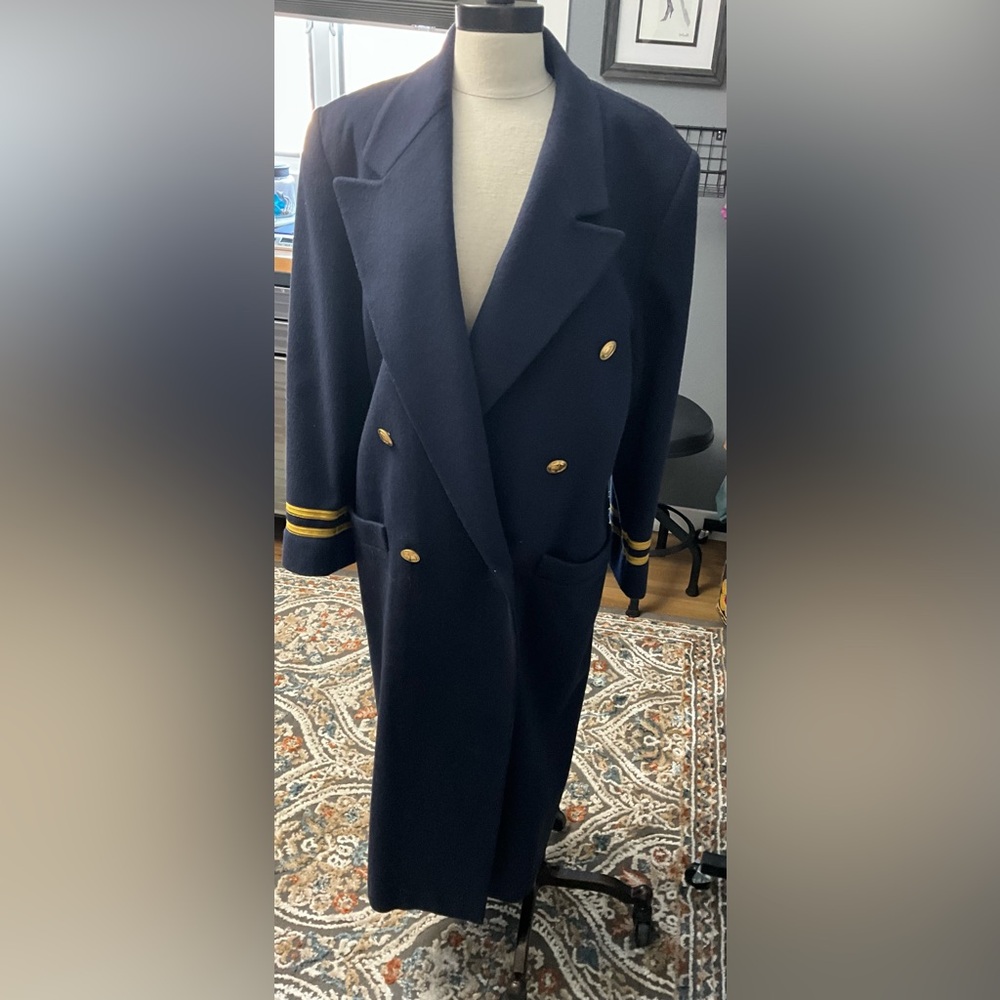 Dior Navy Military Coat with Gold Accents - Picture 2 of 5